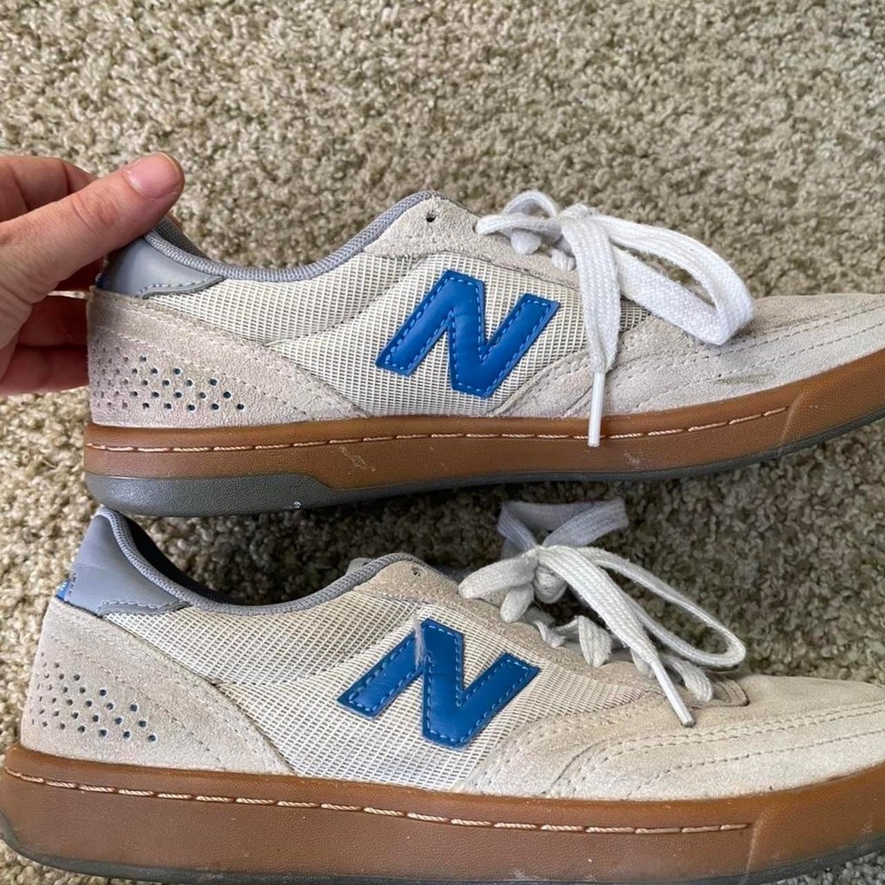 New Balance 440 cream and blue suede trainers M 7 W 8.5 sneakers athleisure